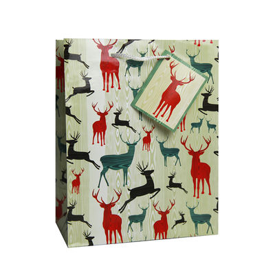 Bolsos hermosos impresos aduana del regalo de la Navidad del papel de Kraft de las bolsas de papel de las compras