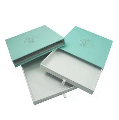 Cajas de cartón impresas color azul claro de la caja de papel del paquete del regalo del cajón