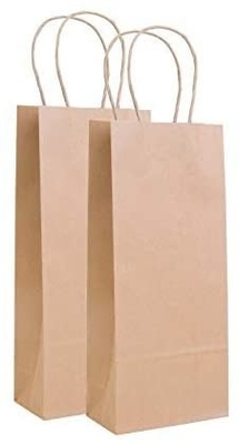 Eco Friendly Printed Recycled Paper Bags Kraft Shopping Paper Wine Bag