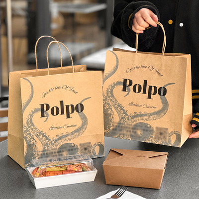 Buen precio Bolsa de papel Kraft Material reciclable de trabajo pesado disponible en varios espesores y tamaños personalizados con múltiples tipos de mangos en línea