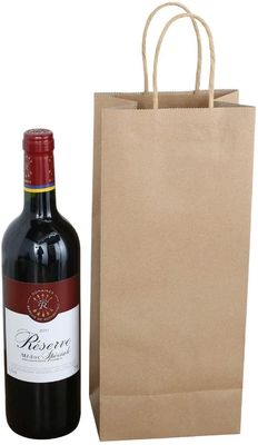 Buen precio Bolso reciclado impreso amistoso del vino del papel de las compras de Kraft de las bolsas de papel de Eco en línea