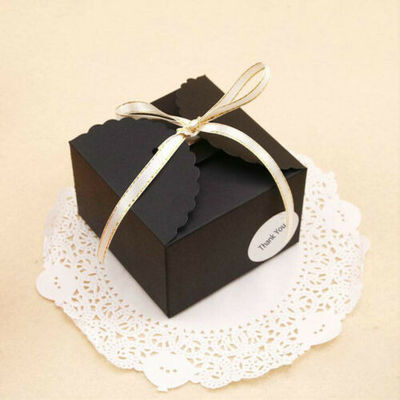 Buen precio Cajas de regalo negras de la vela de la torta de Bomboniere del favor de la boda del cumpleaños de las cajas de papel de LSX en línea