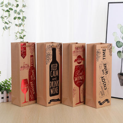 Buen precio Bolsas de papel impresas aduana del bolso del regalo de la botella de vino para las bodas del cumpleaños en línea