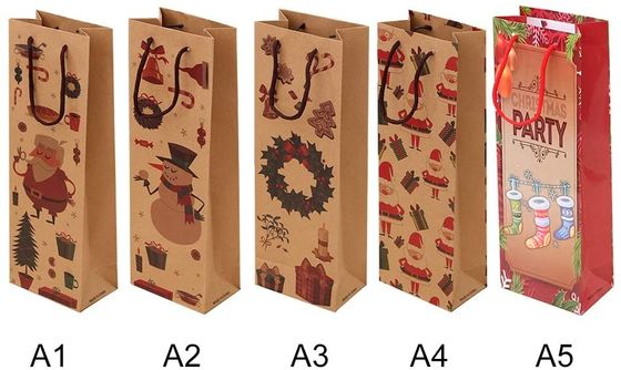 Buen precio El embalaje reutilizable del papel de Kraft empaqueta los bolsos del regalo de la Navidad con la manija en línea