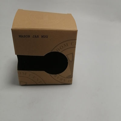 Buen precio caja de empaquetado del papel de 700gsm Kraft para la caja de regalo de cerámica de la taza con la ventana en línea