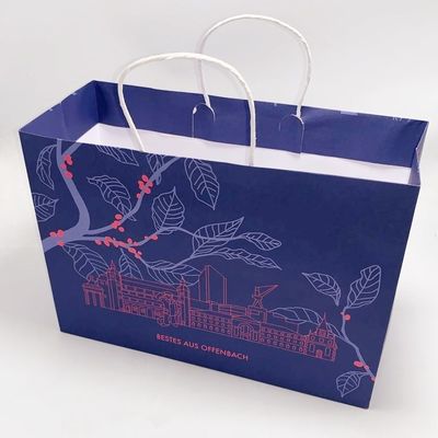 Buen precio La aduana coloreada del arte imprimió las bolsas de papel recicladas con la manija de papel pegajosa en línea