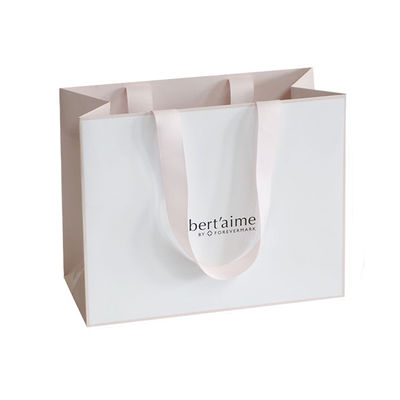 Buen precio Bolsas de papel blancas impresas amistosas de Eco, mini bolsos del regalo para las compras del negocio en línea