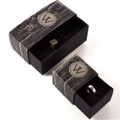Buen precio Caja de regalo de apertura del estilo del cajón de la caja de papel de la joyería dos para los anillos/los collares en línea