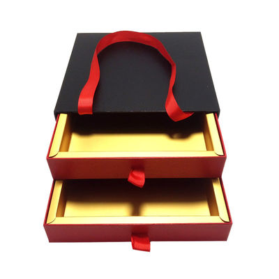 Buen precio Regalo de papel de lujo rígido de la caja de cartón de las cajas de embalaje del regalo que empaqueta con las manijas en línea