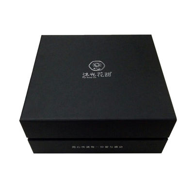 Buen precio El rectángulo formó la caja de empaquetado de papel las cajas de regalo de 2 pedazos con el logotipo de plata de las tapas en línea