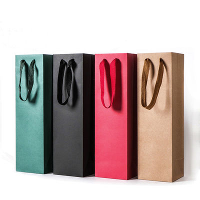 Buen precio El regalo impreso los bolsos personalizado de la botella de Kraft lleva el empaquetado respetuoso del medio ambiente en línea