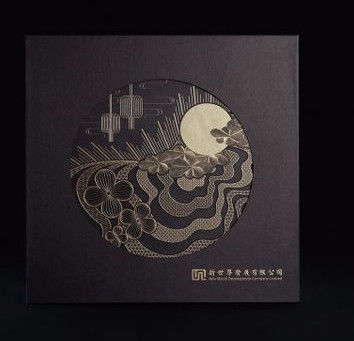 Buen precio Tapa del logotipo de las cajas y caja baja de sellado calientes negras de empaquetado impresas Mooncake en línea