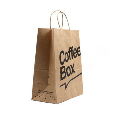 Buen precio Bolsos de ultramarinos de papel impresos aduana de papel personalizados Kraft de los bolsos de compras de Brown en línea