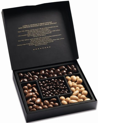 Buen precio LOGOTIPO de sellado caliente acanalado del oro del paquete del grano de café de la caja de papel de la tarjeta negra en línea