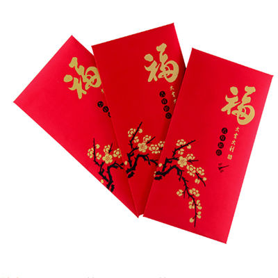 Buen precio sellado caliente rojo de la tarjeta roja del sobre del ANG Bao del Año Nuevo 150gsm para el chino en línea