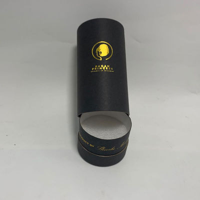 Buen precio Tubos de sellado calientes del cilindro de la cartulina de la tarjeta del oro cilíndrico negro de la caja de papel en línea