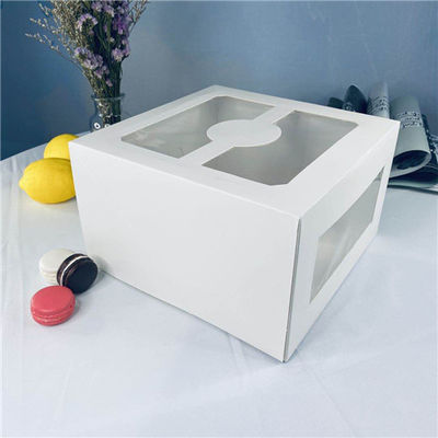 Buen precio Caja de cartón transparente blanca de la torta de la ventana del PVC del cuadrado en línea