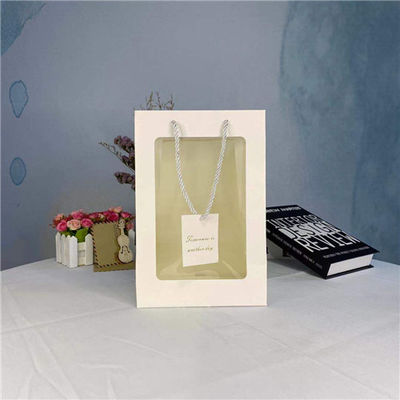 Buen precio Bolsos de papel del regalo de la Navidad con la ventana clara del PVC en línea